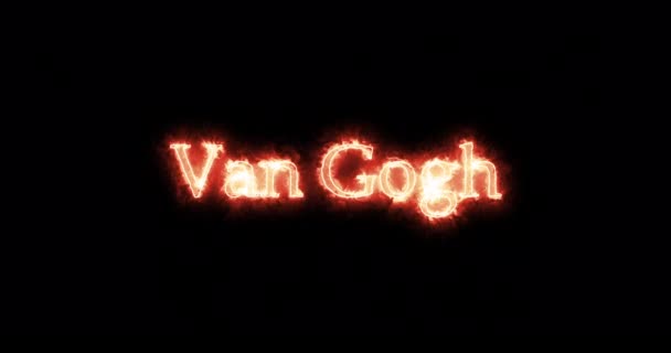 Van Gogh Mit Feuer Geschrieben Schleife — Stockvideo