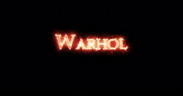 Warhol Scritto Con Fuoco Ciclo — Video Stock