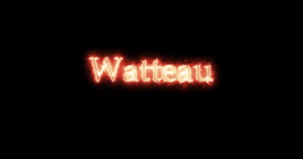Watteau Mit Feuer Geschrieben Schleife — Stockvideo