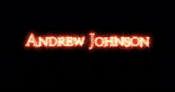 Andrew Johnson Skrev Med Eld Ögla — Stockvideo