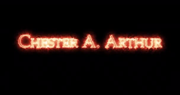 チェスター アーサーは火で書いた ループ — ストック動画