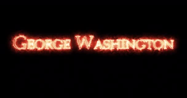 George Washington Scritto Col Fuoco Ciclo — Video Stock