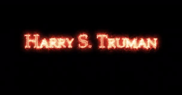 Harry Truman Written Fire Loop — Stock Video