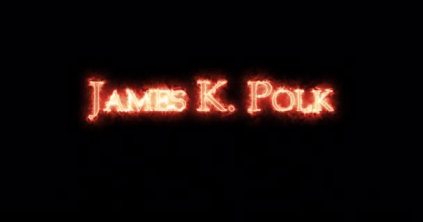 James Polk Escrito Con Fuego Bucle — Vídeo de stock