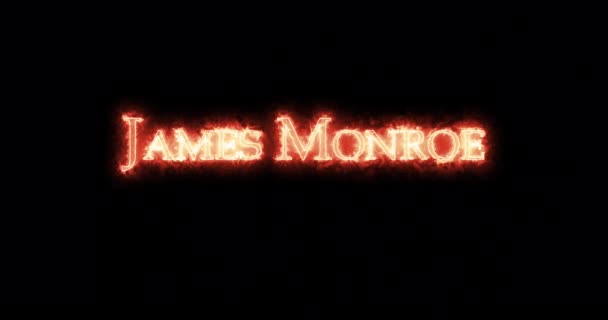 James Monroe Mit Feuer Geschrieben Schleife — Stockvideo