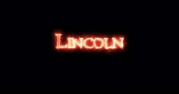 Lincoln Mit Feuer Geschrieben Schleife — Stockvideo