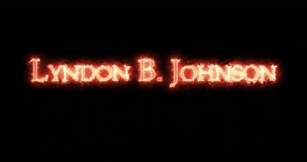 リンドン ジョンソンは火事で書いた ループ — ストック動画