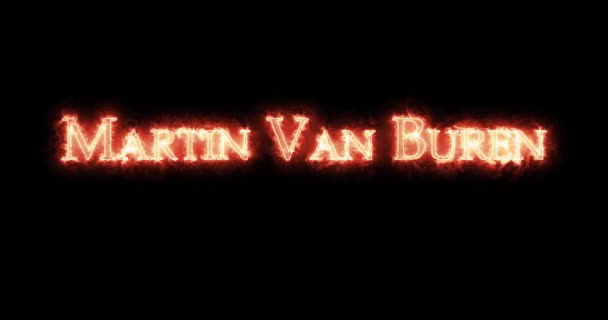 Martin Van Buren Written Fire Loop — Stock Video