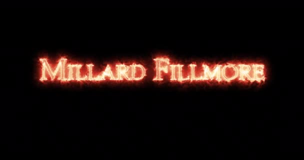 Millard Fillmore Written Fire Loop — Stock Video
