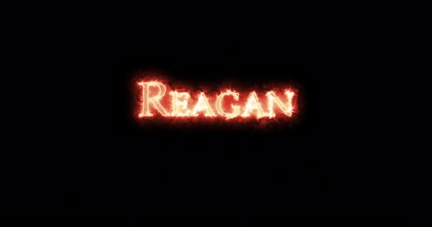 Reagan Written Fire Loop — Stock Video