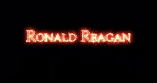 Ronald Reagan Escreveu Com Fogo Loop — Vídeo de Stock