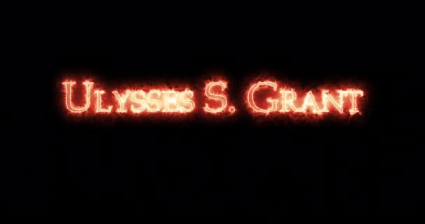 Ulysses Grant Írta Tűzzel Hurok — Stock videók