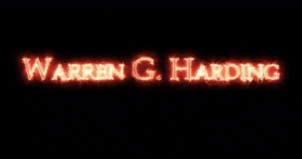 Warren Harding Escribió Con Fuego Bucle — Vídeo de stock