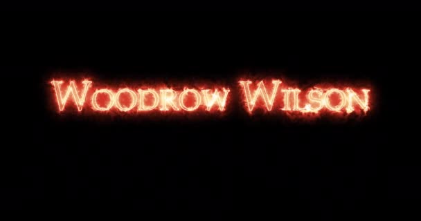 Woodrow Wilson Ditulis Dengan Api Pengulangan — Stok Video