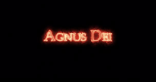 Agnus Dei Escrito Com Fogo Loop — Vídeo de Stock