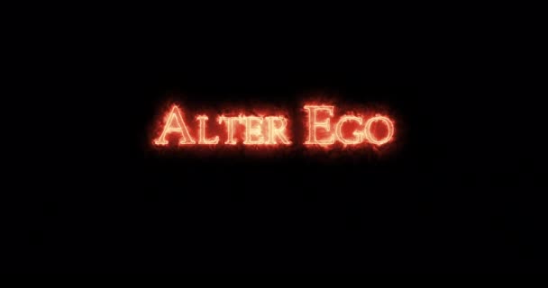 Alter Ego Written Fire Loop — Stock Video