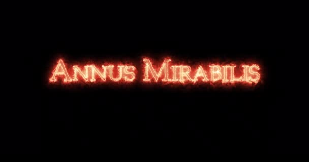 Annus Mirabilis Escrito Com Fogo Loop — Vídeo de Stock