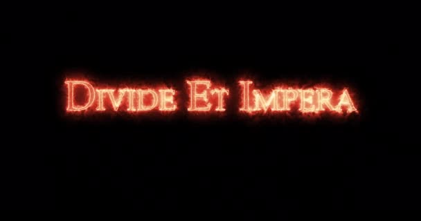 Divide Impera Scritto Con Fuoco Ciclo — Video Stock