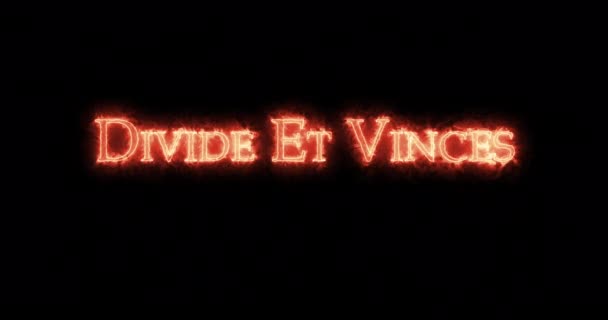 Bagi Vinces Ditulis Dengan Api Pengulangan — Stok Video