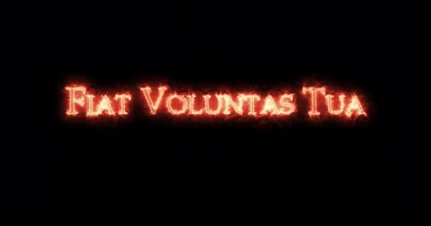 Fiat Voluntas Tua Написан Огнём Петля — стоковое видео