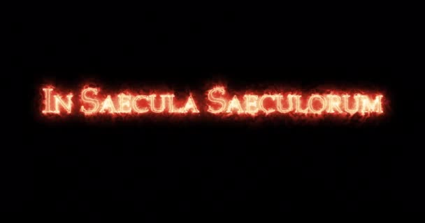 Saecula Saeculorum Escrito Com Fogo Loop — Vídeo de Stock