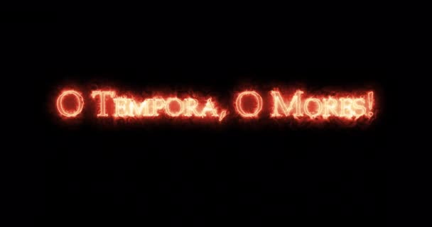 Tempora Mores Scritto Con Fuoco Ciclo — Video Stock