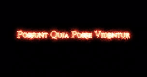 Possunt Quia Posse Vifur Написан Огнем Петля — стоковое видео