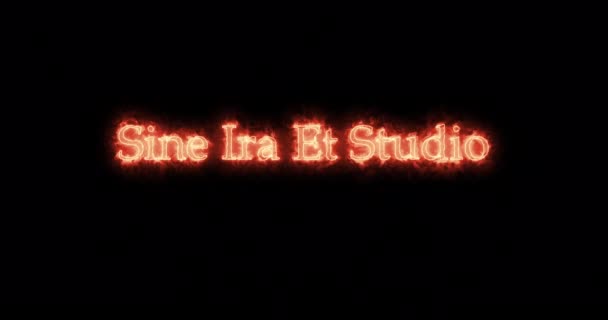 Sine Ira Studio Written Fire Loop — Stock Video