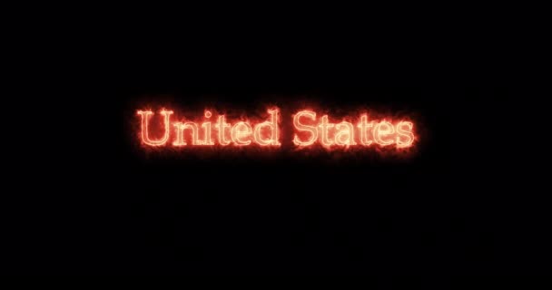 United States Written Fire Loop — Stock Video