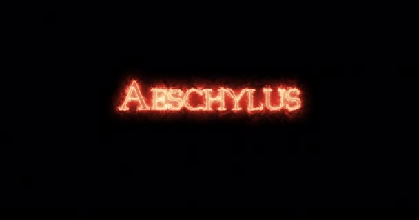 Aischylos Mit Feuer Geschrieben Schleife — Stockvideo