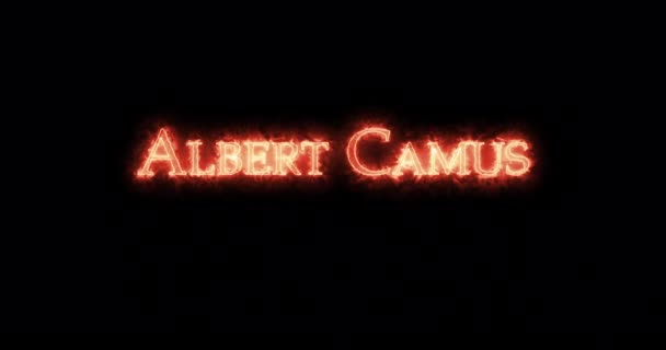 Albert Camus Escrito Con Fuego Bucle — Vídeos de Stock