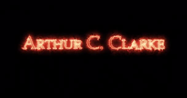 Arthur Clarke Geschreven Met Vuur Lijn — Stockvideo