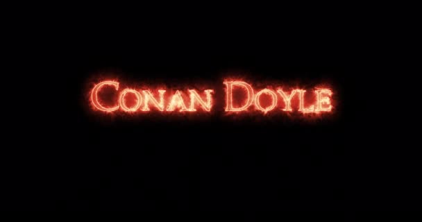 Conan Doyle Mit Feuer Geschrieben Schleife — Stockvideo