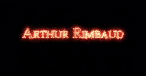 Arthur Rimbaud Geschreven Met Vuur Lijn — Stockvideo