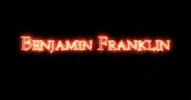 Benjamin Franklin Escribió Con Fuego Paquete — Vídeo de stock