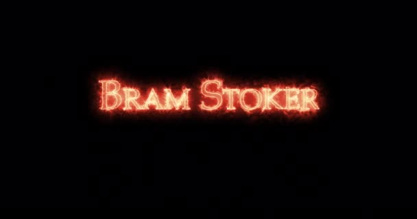 Bram Stoker Written Fire Loop — Stock Video