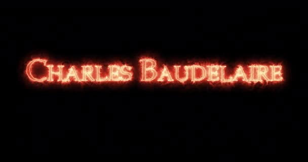 Charles Baudelaire Scritto Con Fuoco Ciclo — Video Stock