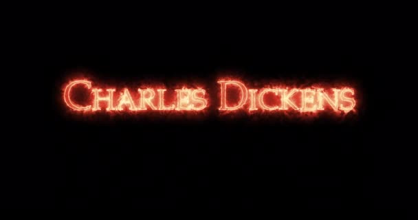 Чарльз Діккенс Писав Вогнем Петля — стокове відео