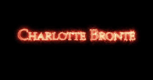 Charlotte Bronte Written Fire Loop — Stock Video