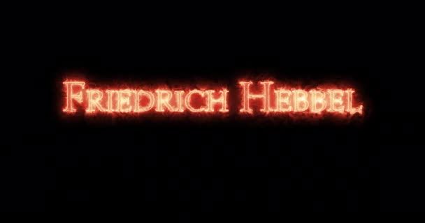 Friedrich Hebbel Scritto Con Fuoco Ciclo — Video Stock