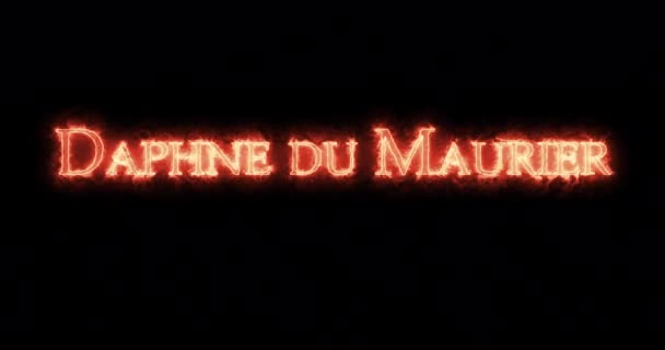 Daphne Maurier Written Fire Loop — Stock Video