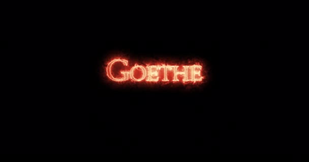 Goethe Schreef Met Vuur Lijn — Stockvideo