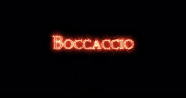 Boccaccio Geschreven Met Vuur Lijn — Stockvideo