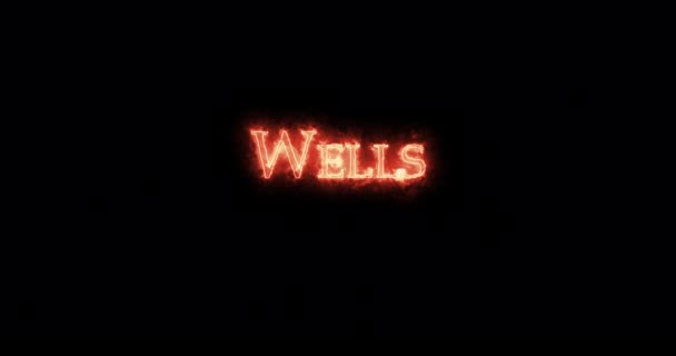Wells Geschreven Met Vuur Lijn — Stockvideo