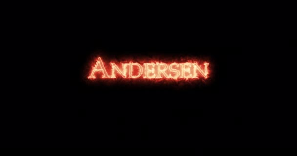 Andersen Written Fire Loop — Stock Video