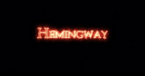 Hemingway Skriven Med Eld Ögla — Stockvideo