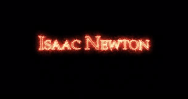 Исаак Ньютон Написан Огнем Петля — стоковое видео