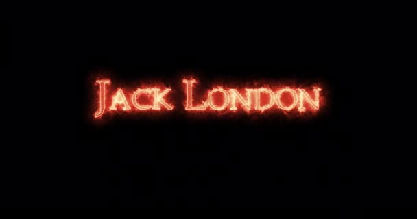 Jack London Escreveu Com Fogo Loop — Vídeo de Stock