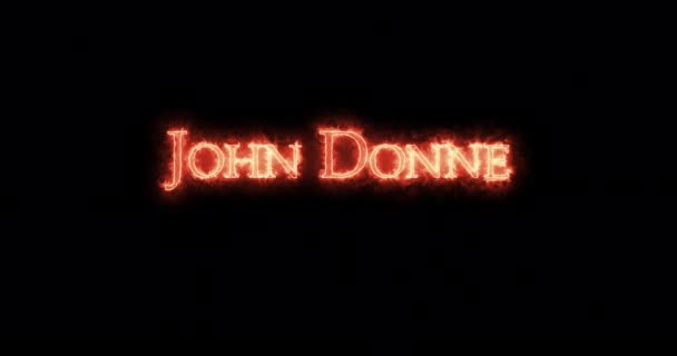 John Donne Geschreven Met Vuur Lijn — Stockvideo