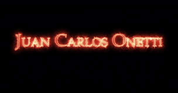 Juan Carlos Onetti Written Fire Loop — Stock Video
